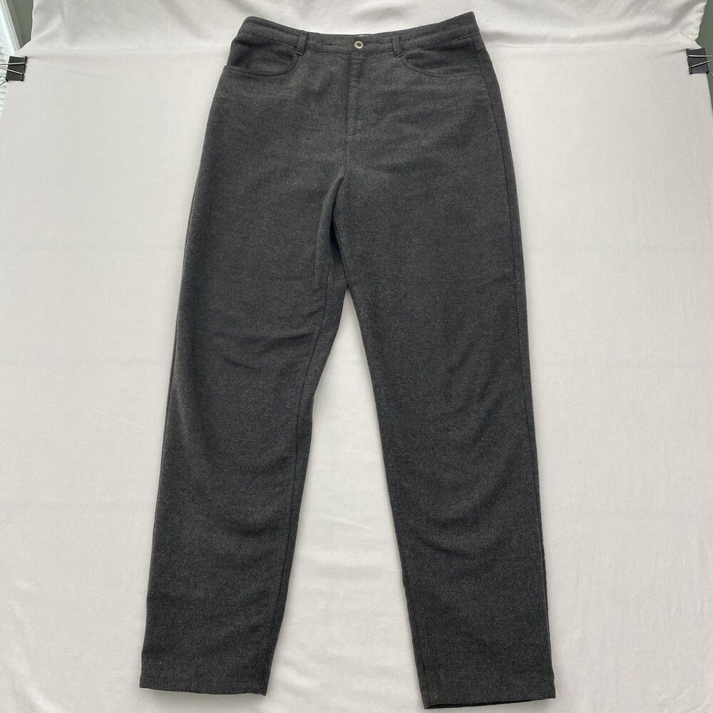 Talbots Pants Womens 12 Gray Straight Leg Soft Heathered Career Preppy Capsule